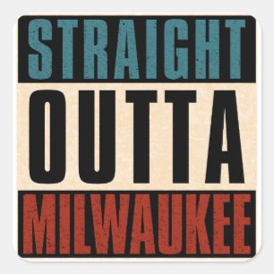 Pegatina Cuadrada Salida directa Milwaukee Wisconsin WI