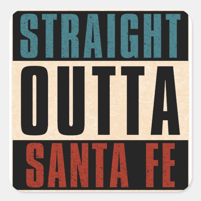 Pegatina Cuadrada Salida directa Santa Fe Nuevo México NM (Anverso)