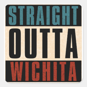 Pegatina Cuadrada Salida directa Wichita Kansas KS