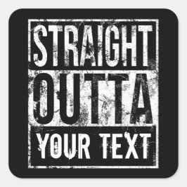 Pegatina Cuadrada Salida recta - Añadir su Personalizado de texto