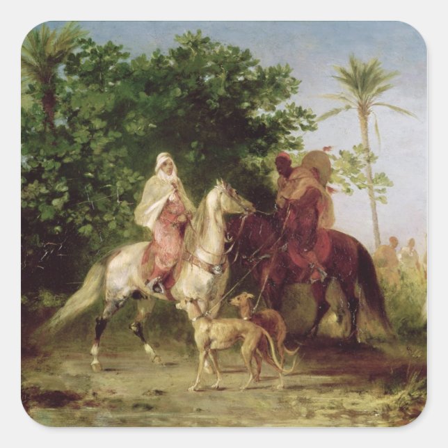 Pegatina Cuadrada Salir a la caza (Anverso)
