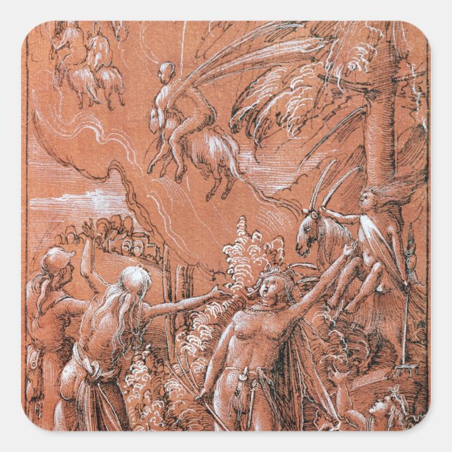 Pegatina Cuadrada Salir al Sabbath, 1506 (Anverso)