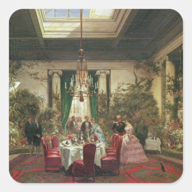 Pegatina Cuadrada Salle a Manger de la Princesa Mathilde (Anverso)