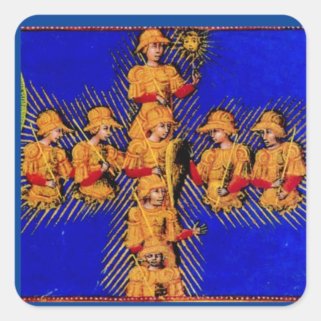 Pegatina Cuadrada Salmas de Marte en el paraíso - Dante (Anverso)