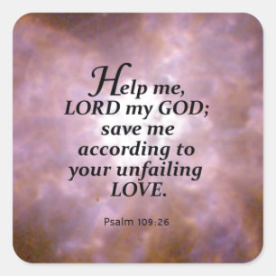 Pegatina Cuadrada Salmo 109:26