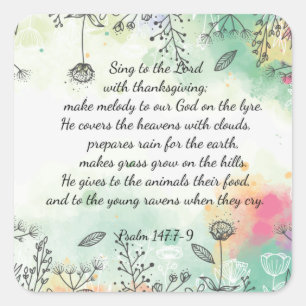 Pegatina Cuadrada Salmo 147