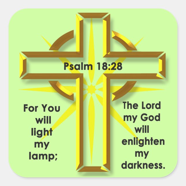Pegatina Cuadrada Salmo 18:28 (Anverso)