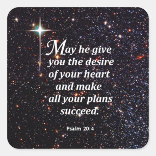 Pegatina Cuadrada Salmo 20:4