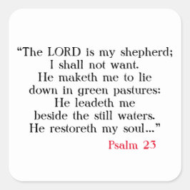 Pegatina Cuadrada Salmo 23 Oración Biblia