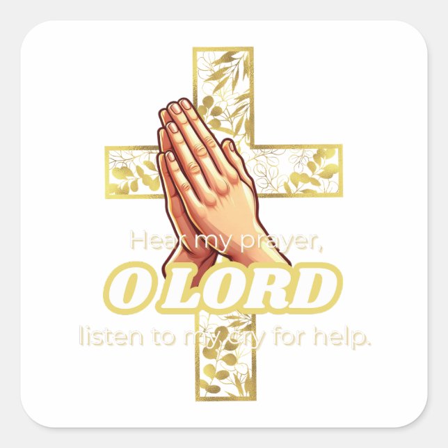 Pegatina Cuadrada Salmo de la Biblia 39:12 (Anverso)