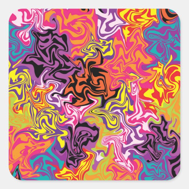 Pegatina Cuadrada Salmón (Anverso)