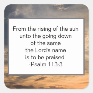 Pegatina Cuadrada Salmos Verse de la Biblia Cristiana