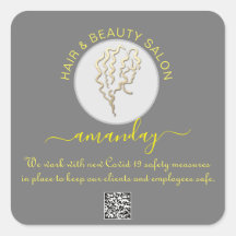 Salón De Belleza Cabello Covid Reabrir Logotipo Pe