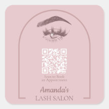 Salón De Belleza De Arco Elegante Rosa Código QR