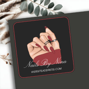 Pegatina Cuadrada Salón de belleza de uñas Manicurista Promoción de 