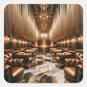 Pegatina Cuadrada Salón Dorado