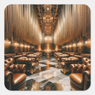 Pegatina Cuadrada Salón Dorado