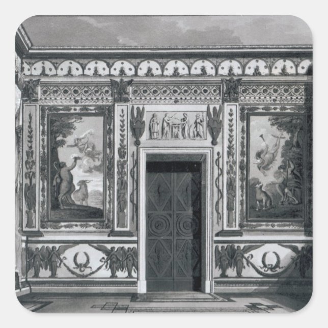 Pegatina Cuadrada Salón griego de arquitectura (Anverso)