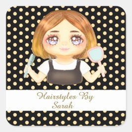 Pegatina Cuadrada Salon Hairstylist