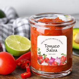 Pegatina Cuadrada Salsa Canning de tomate casero