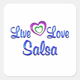 Pegatina Cuadrada Salsa viva del amor