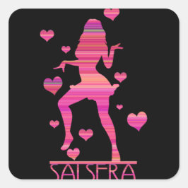 PEGATINA CUADRADA SALSERA - CHICA DE BAILE CALIENTE