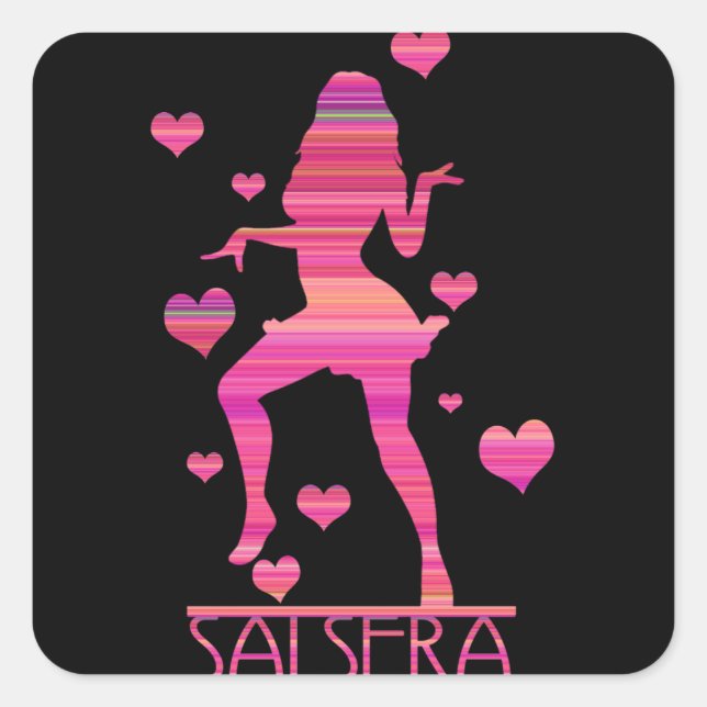 PEGATINA CUADRADA SALSERA - CHICA DE BAILE CALIENTE (Anverso)