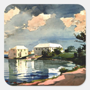 Pegatina Cuadrada Salt Kettle, Bermuda - Winslow Homer,