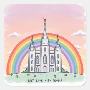 Pegatina Cuadrada “Salt Lake City,”