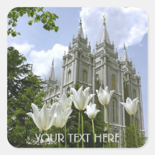 Pegatina Cuadrada Salt Lake Sity, Templo LDS