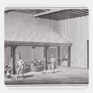 Pegatina Cuadrada Saltamontes de refinación