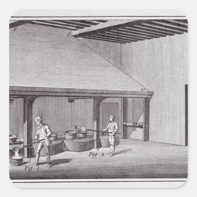 Pegatina Cuadrada Saltamontes de refinación (Anverso)