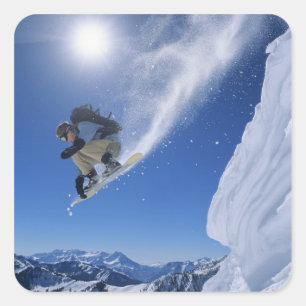 Pegatina Cuadrada Saltando al cañón de Snake Creek de Clayton 3