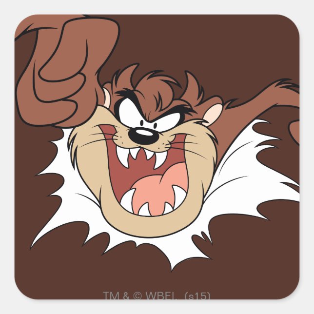 Pegatina Cuadrada Salto a través de la página de TAZ™ (Anverso)