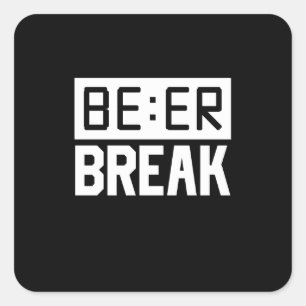 Pegatina Cuadrada Salto de tiempo de cerveza