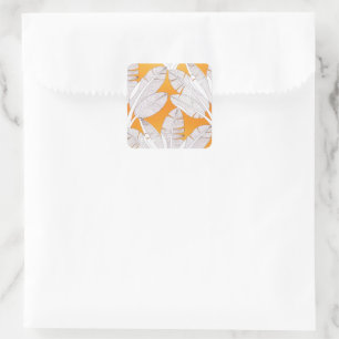 Pegatina Cuadrada Saltos tropicales de verano Naranja
