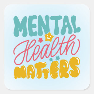 Pegatina Cuadrada Salud Mental Valiente   un día a la vez   bienesta
