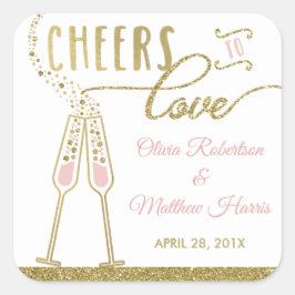 Pegatina Cuadrada Salud para amar a Pegatina, falso oro