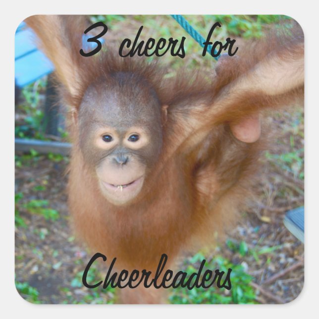 Pegatina Cuadrada Saludo a los animadores (Anverso)