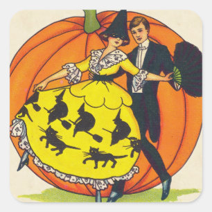 Pegatina Cuadrada Saludos de Hallowe'en
