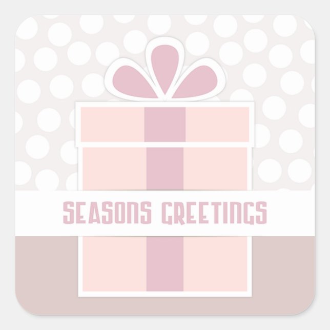 Pegatina Cuadrada Saludos de Seasons (Anverso)