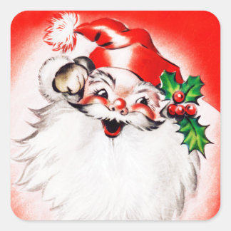 Pegatina Cuadrada Saludos navideños de Jolly