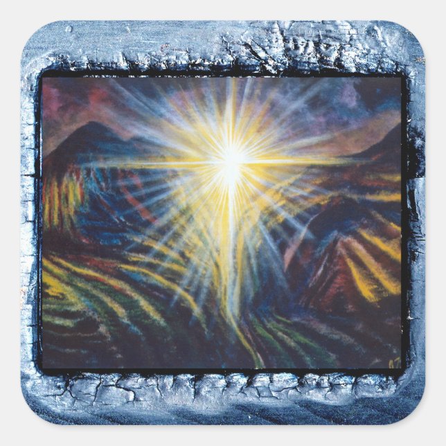 Pegatina Cuadrada Salvación (Anverso)