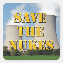 Pegatina Cuadrada Salvar A Las Nukes