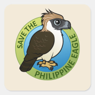 Pegatina Cuadrada Salven el águila filipina