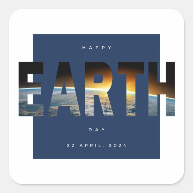 Pegatina Cuadrada Salven el planeta vegan todos los días es el Día d (Anverso)