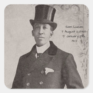 Pegatina Cuadrada Sam Lucas, 1901