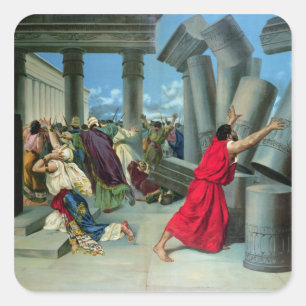 Pegatina Cuadrada Samson y Delilah