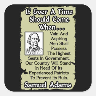 Pegatina Cuadrada Samuel Adams: Patriotas experimentados