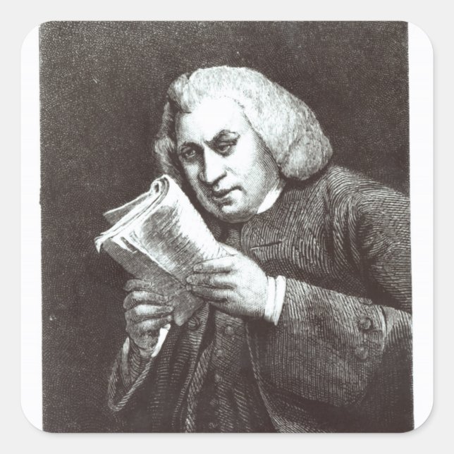 Pegatina Cuadrada Samuel Johnson (Anverso)